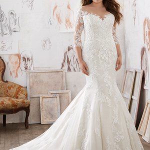 Morilee 3212 Plus Size Wedding Dress 3/4 Size18W